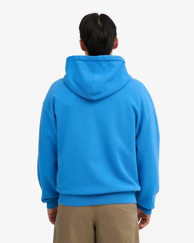 Överdimensionerad hoodie i ekologiskt bomull med dragkedja – Pacific Blue