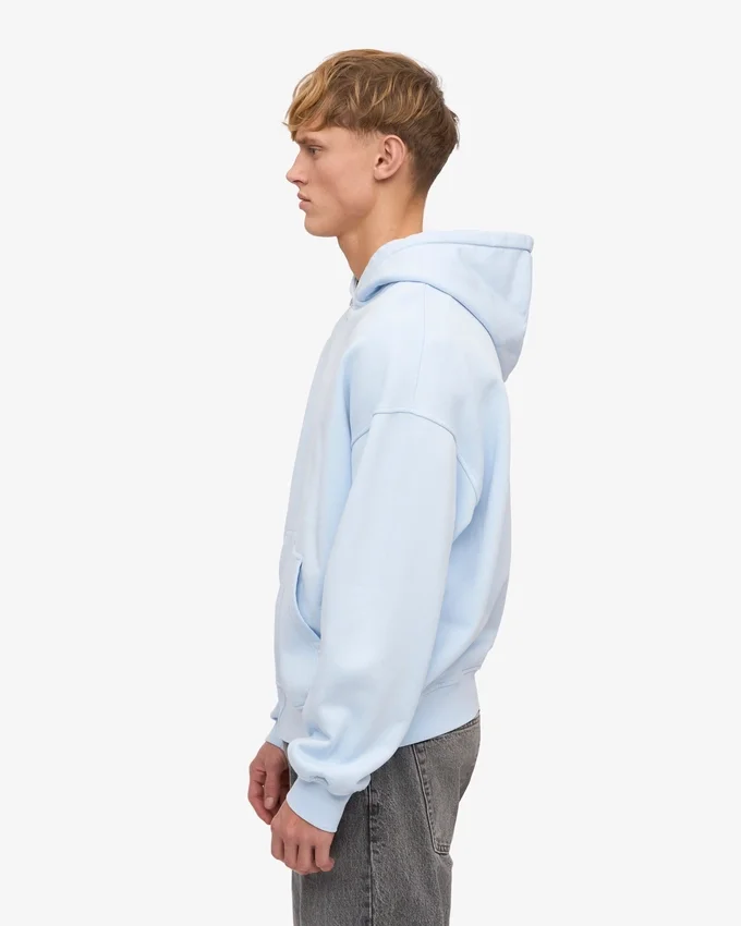 Överdimensionerad hoodie i ekologiskt bomull med dragkedja – polarblå