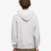 Överdimensionerad hoodie i ekologiskt bomull med dragkedja – snömelange