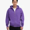 Överdimensionerad hoodie i ekologiskt bomull med dragkedja – ultraviolett