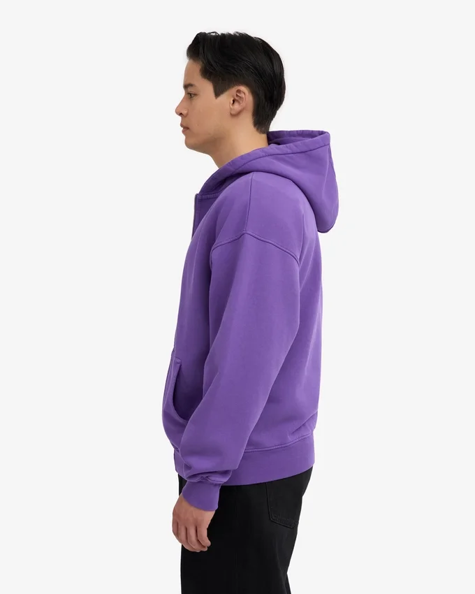 Överdimensionerad hoodie i ekologiskt bomull med dragkedja – ultraviolett