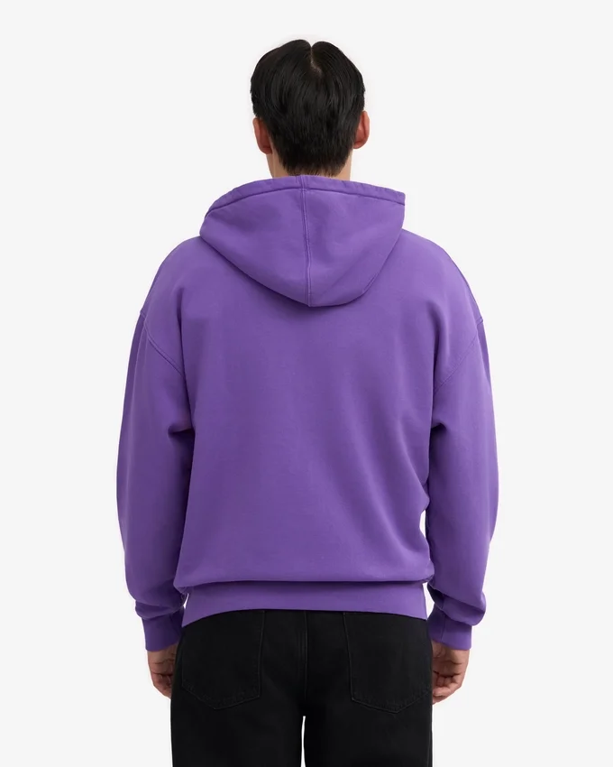 Överdimensionerad hoodie i ekologiskt bomull med dragkedja – ultraviolett