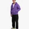 Överdimensionerad hoodie i ekologiskt bomull med dragkedja – ultraviolett