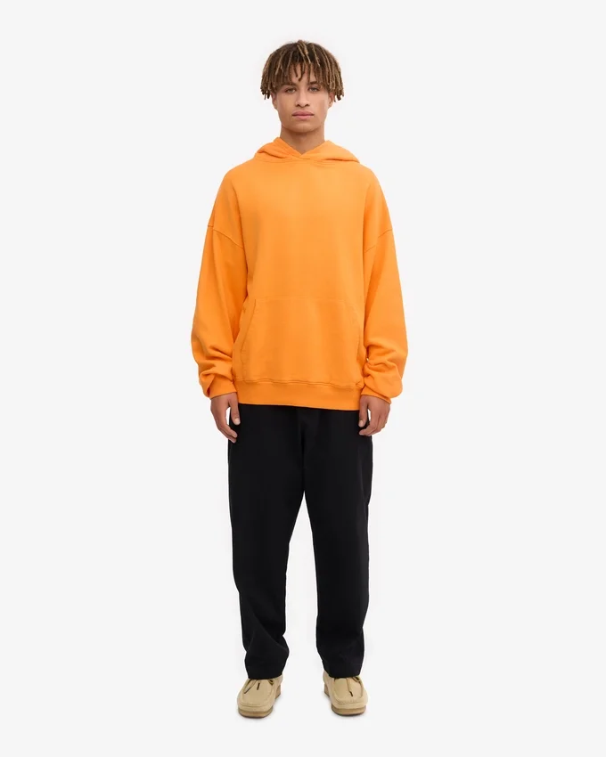 Överdimensionerad hoodie i ekologiskt bomull – solig orange