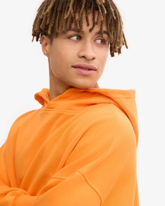 Överdimensionerad hoodie i ekologiskt bomull – solig orange