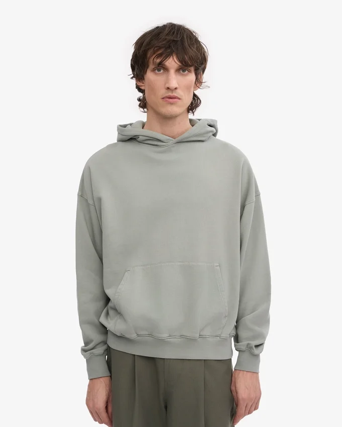 Överdimensionerad hoodie i ekologiskt bomull – stålblå
