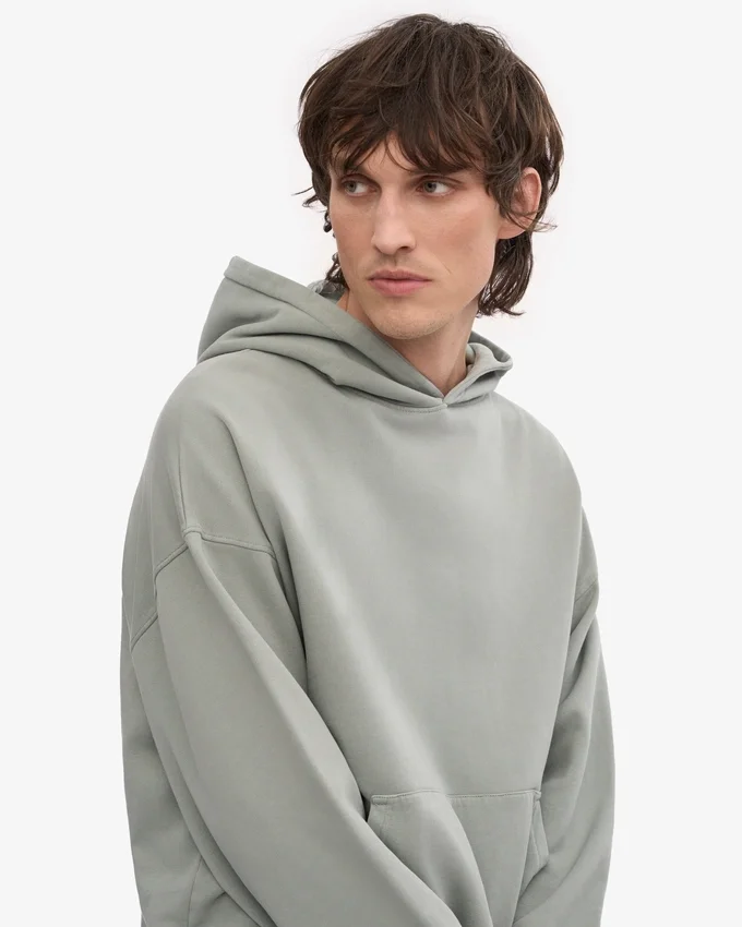 Överdimensionerad hoodie i ekologiskt bomull – stålblå