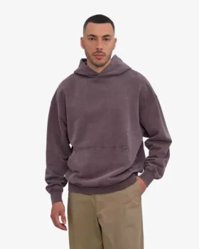 Överdimensionerad hoodie i ekologiskt tyg – blekt druvblå