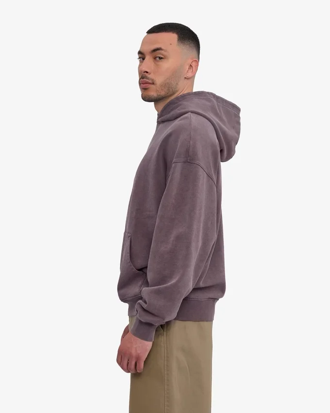 Överdimensionerad hoodie i ekologiskt tyg – blekt druvblå