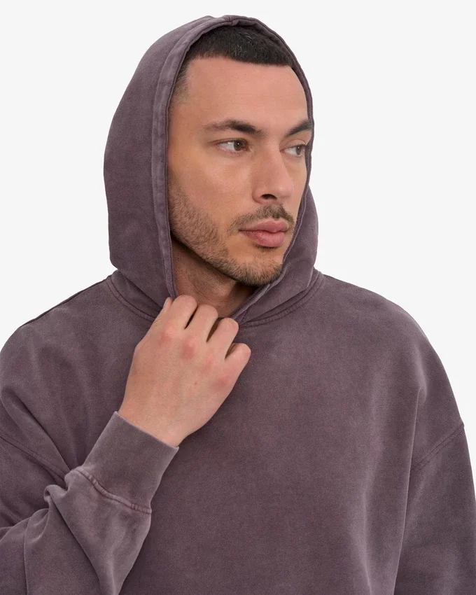 Överdimensionerad hoodie i ekologiskt tyg – blekt druvblå