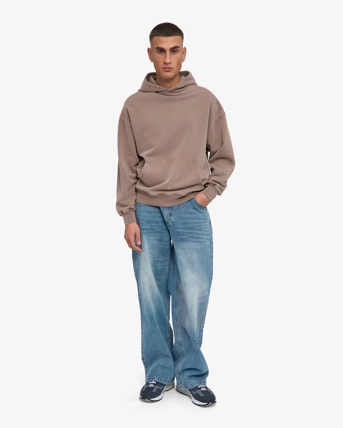 Överdimensionerad hoodie i ekologiskt tyg – blekt khaki