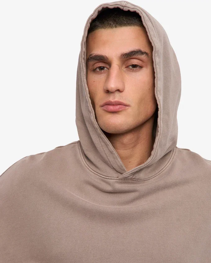 Överdimensionerad hoodie i ekologiskt tyg – blekt khaki