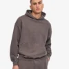 Överdimensionerad hoodie i ekologiskt tyg – blekt lergrå