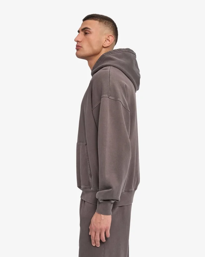 Överdimensionerad hoodie i ekologiskt tyg – blekt lergrå