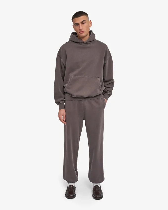 Överdimensionerad hoodie i ekologiskt tyg – blekt lergrå