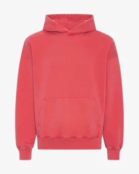 Överdimensionerad hoodie i ekologiskt tyg – blekt rött