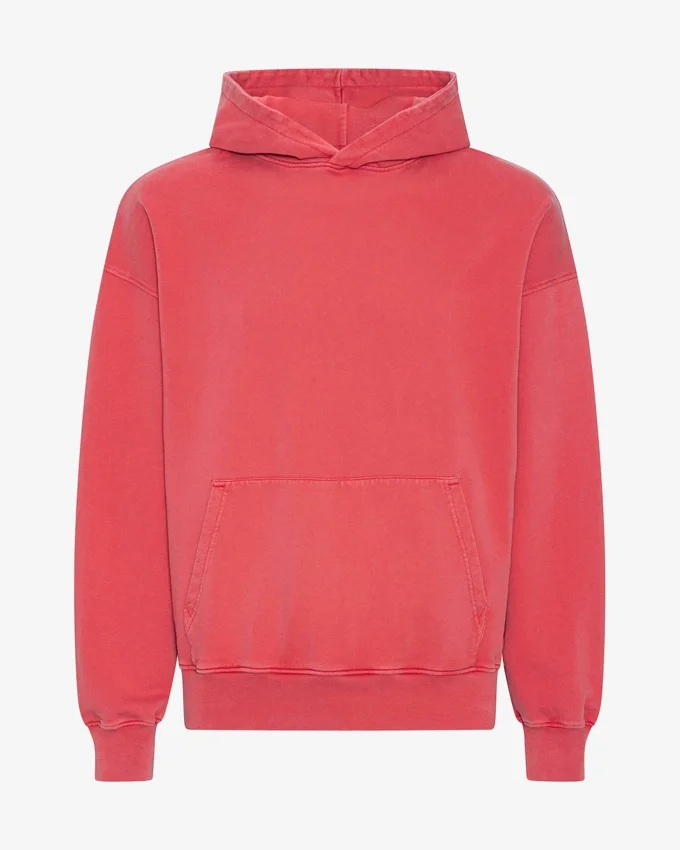 Överdimensionerad hoodie i ekologiskt tyg – blekt rött
