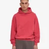 Överdimensionerad hoodie i ekologiskt tyg – blekt rött