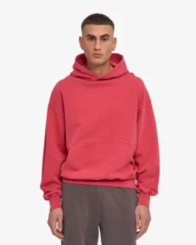 Överdimensionerad hoodie i ekologiskt tyg – blekt rött
