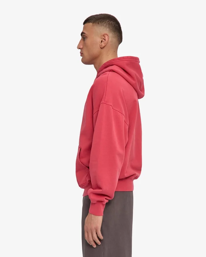 Överdimensionerad hoodie i ekologiskt tyg – blekt rött