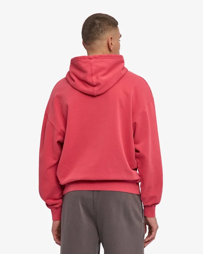 Överdimensionerad hoodie i ekologiskt tyg – blekt rött