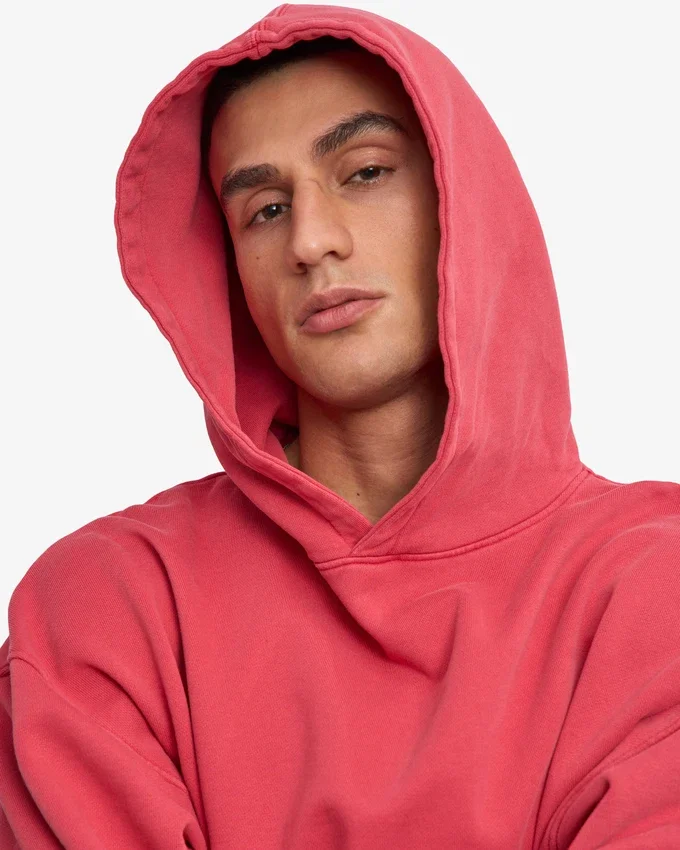 Överdimensionerad hoodie i ekologiskt tyg – blekt rött