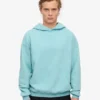 Överdimensionerad hoodie i ekologiskt tyg – blågrön