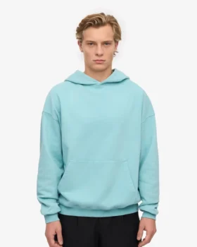 Överdimensionerad hoodie i ekologiskt tyg – blågrön