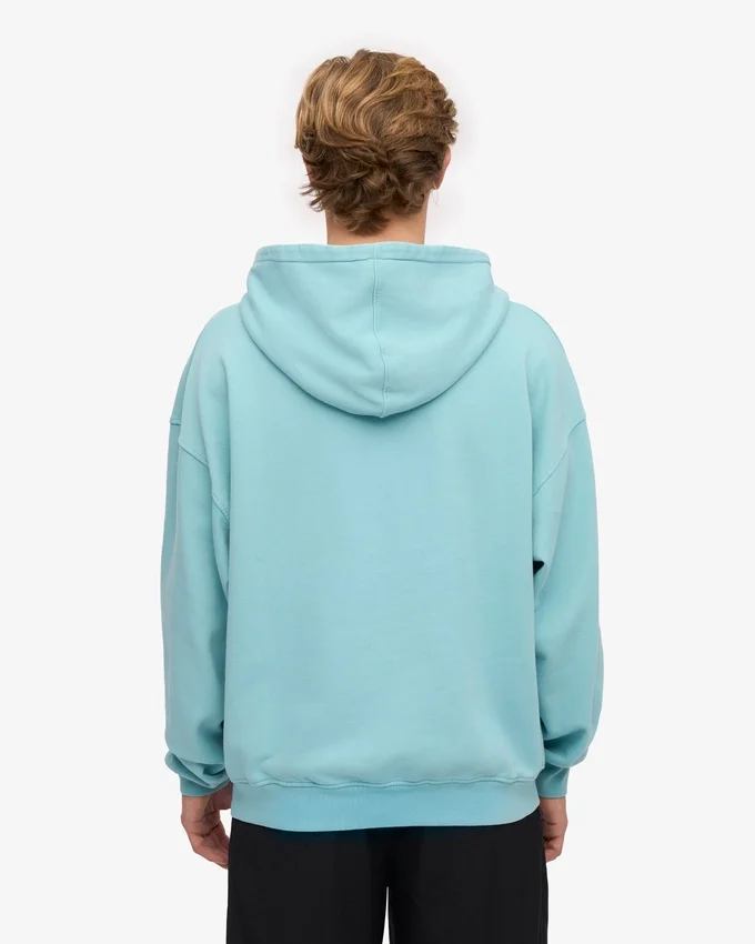 Överdimensionerad hoodie i ekologiskt tyg – blågrön