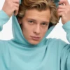 Överdimensionerad hoodie i ekologiskt tyg – blågrön