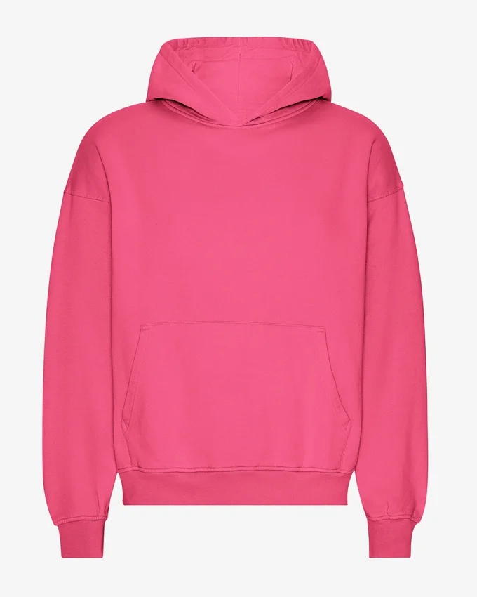 Överdimensionerad hoodie i ekologiskt tyg – Bubblegumrosa
