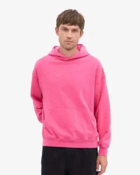 Överdimensionerad hoodie i ekologiskt tyg – Bubblegumrosa