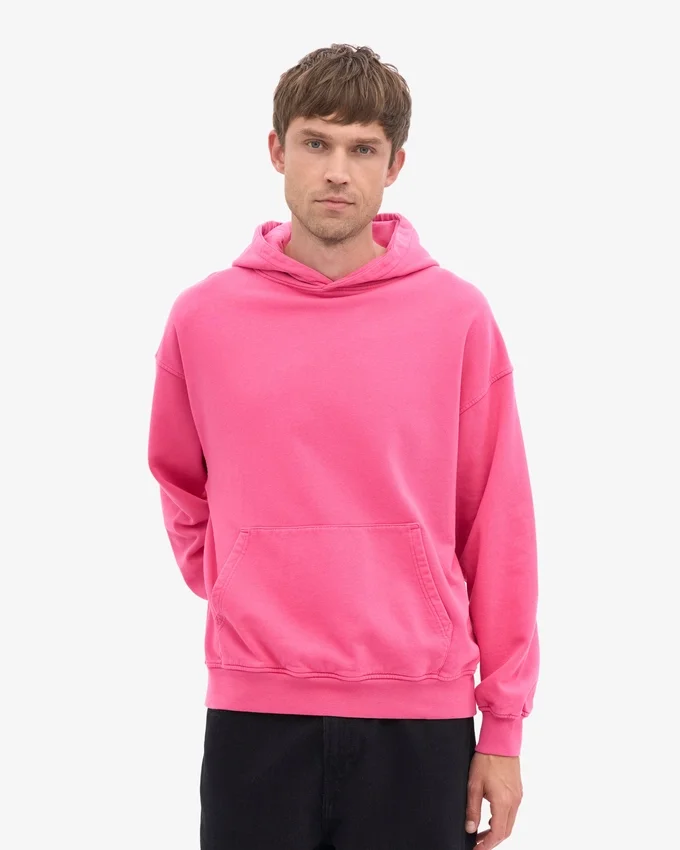 Överdimensionerad hoodie i ekologiskt tyg – Bubblegumrosa