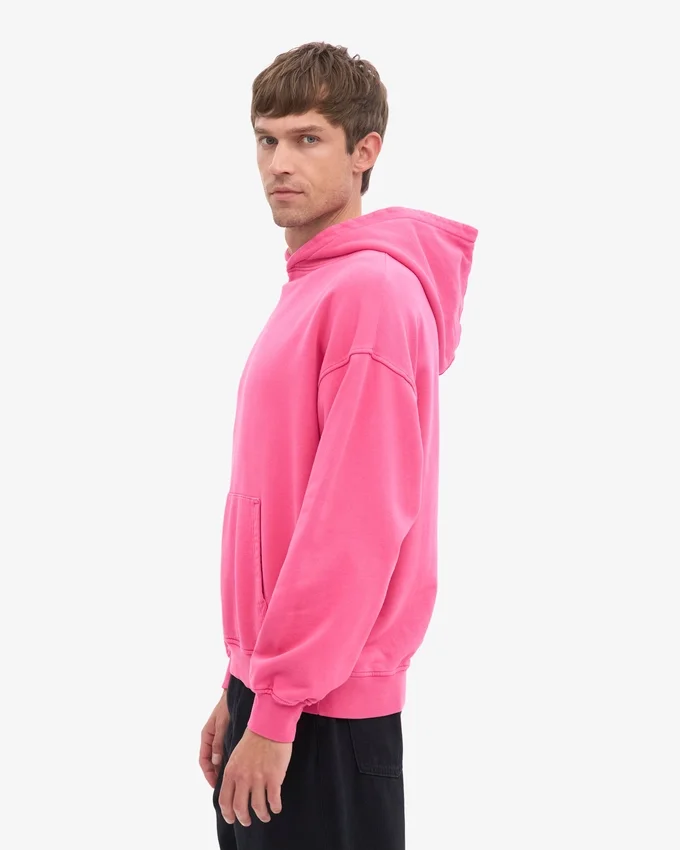 Överdimensionerad hoodie i ekologiskt tyg – Bubblegumrosa
