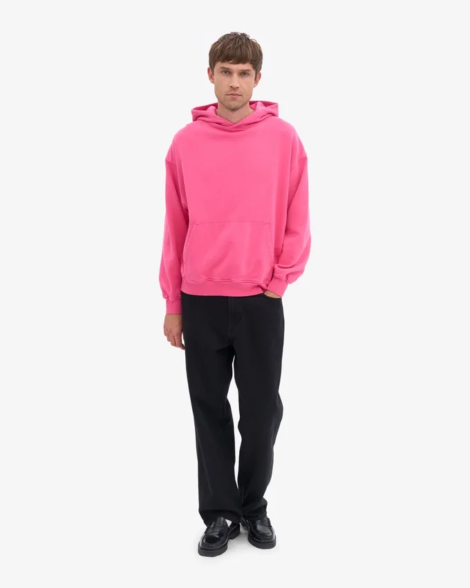 Överdimensionerad hoodie i ekologiskt tyg – Bubblegumrosa