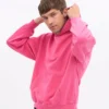 Överdimensionerad hoodie i ekologiskt tyg – Bubblegumrosa