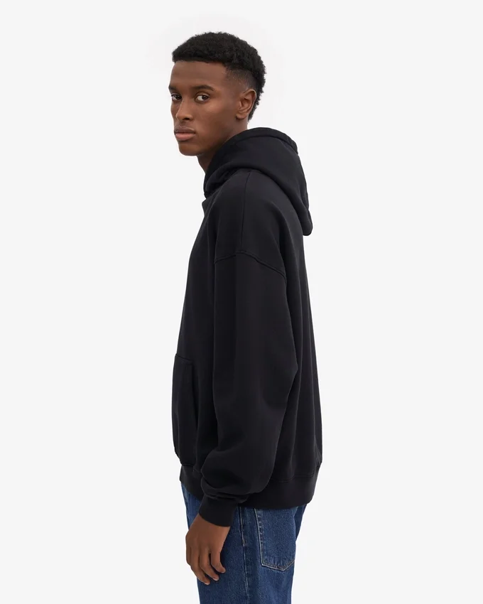 Överdimensionerad hoodie i ekologiskt tyg – djupsvart