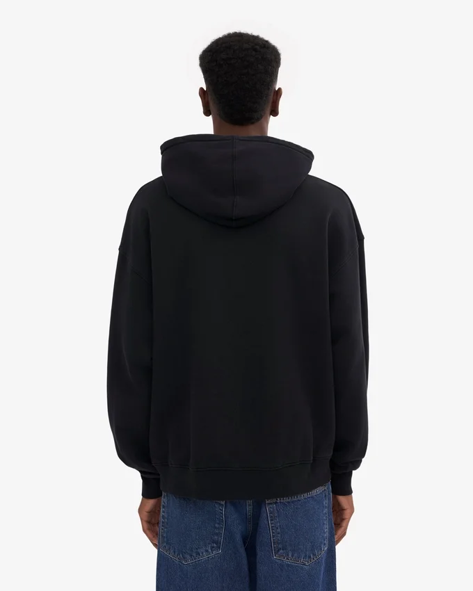 Överdimensionerad hoodie i ekologiskt tyg – djupsvart