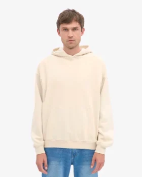 Överdimensionerad hoodie i ekologiskt tyg – elfenbensvit