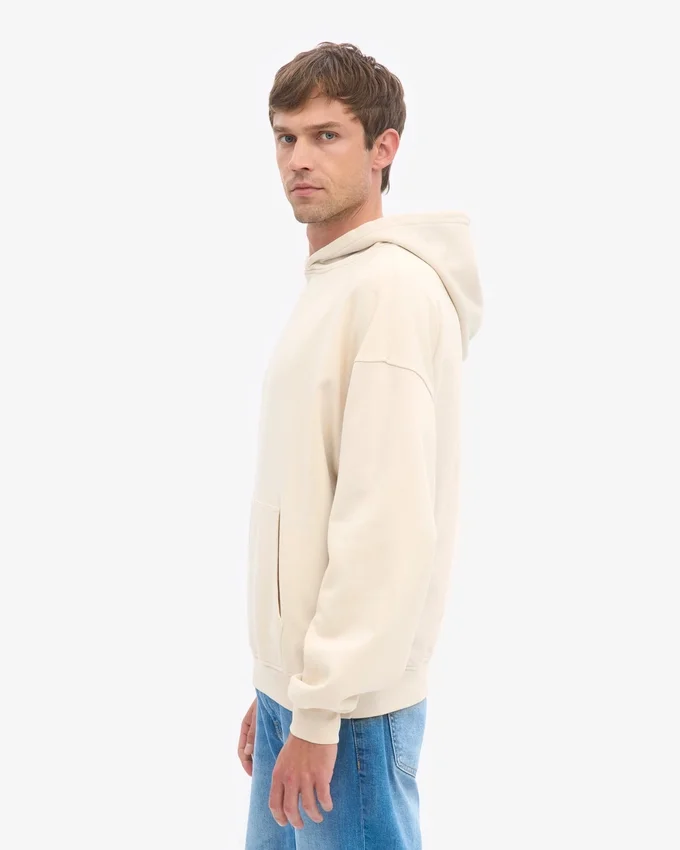 Överdimensionerad hoodie i ekologiskt tyg – elfenbensvit