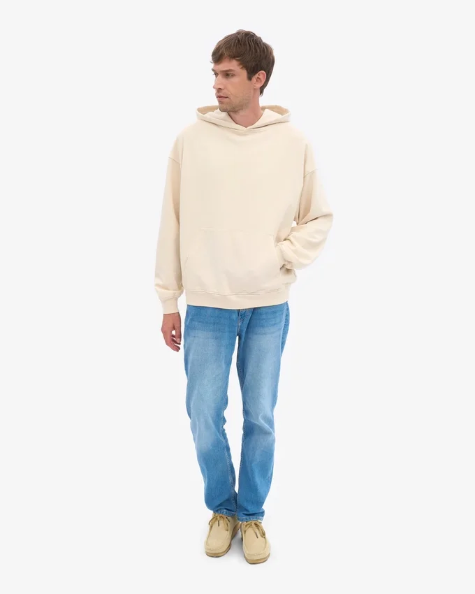 Överdimensionerad hoodie i ekologiskt tyg – elfenbensvit