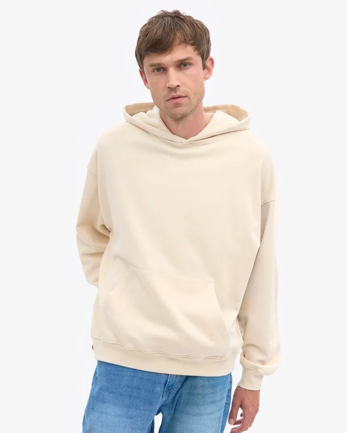 Överdimensionerad hoodie i ekologiskt tyg – elfenbensvit