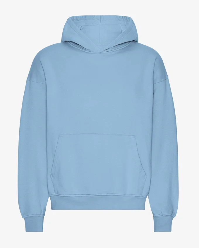 Överdimensionerad hoodie i ekologiskt tyg – havsblå