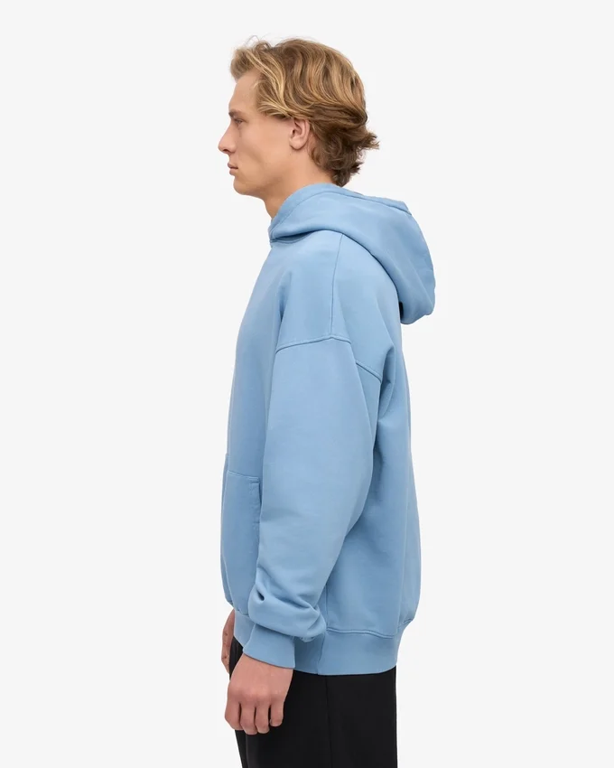 Överdimensionerad hoodie i ekologiskt tyg – havsblå
