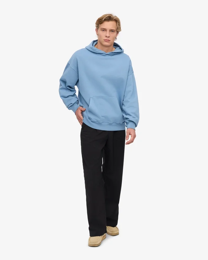 Överdimensionerad hoodie i ekologiskt tyg – havsblå