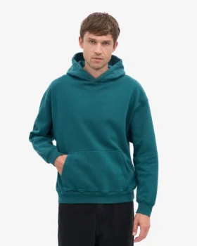 Överdimensionerad hoodie i ekologiskt tyg – havsgrön