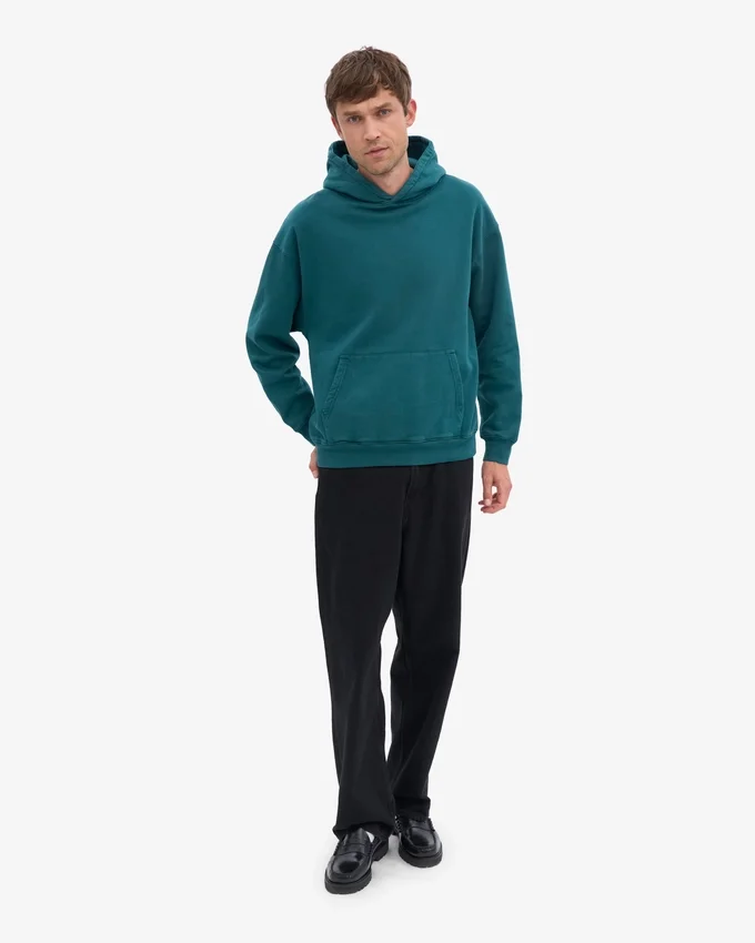 Överdimensionerad hoodie i ekologiskt tyg – havsgrön
