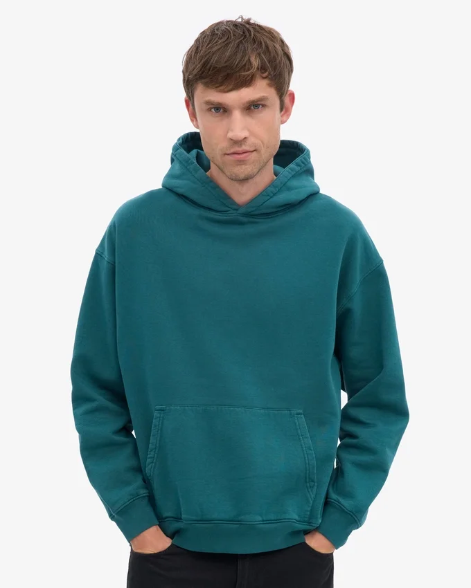 Överdimensionerad hoodie i ekologiskt tyg – havsgrön