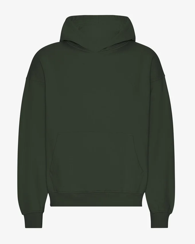 Överdimensionerad hoodie i ekologiskt tyg – jaktgrön