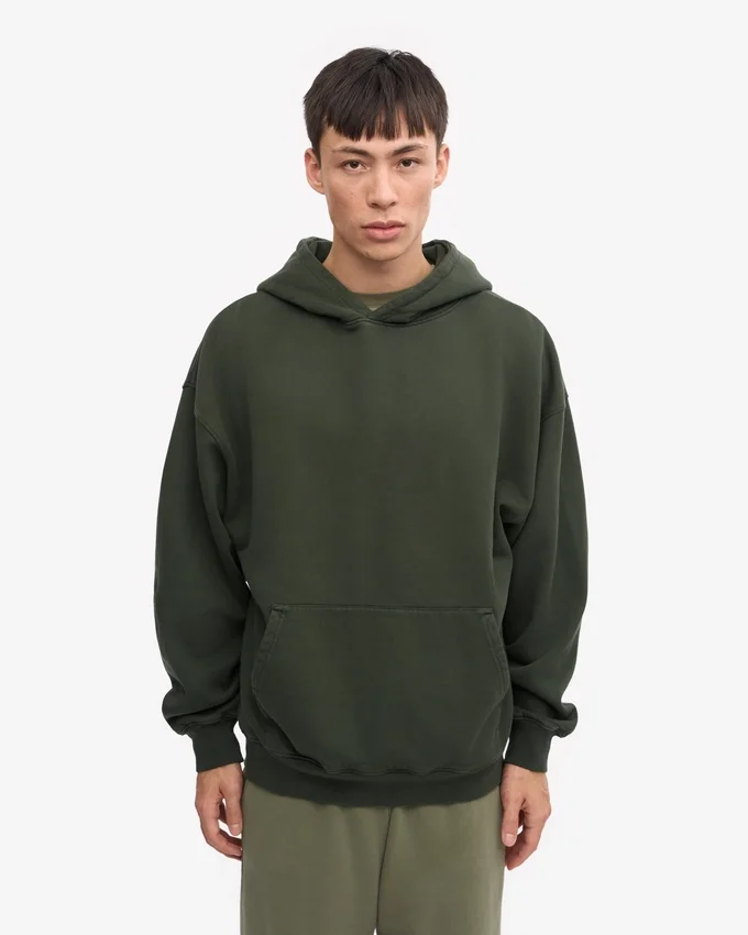 Överdimensionerad hoodie i ekologiskt tyg – jaktgrön